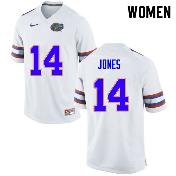 Women's NCAA Florida Gators Emory Jones #14 Stitched Authentic Nike White College Football Jersey CVI5365KD